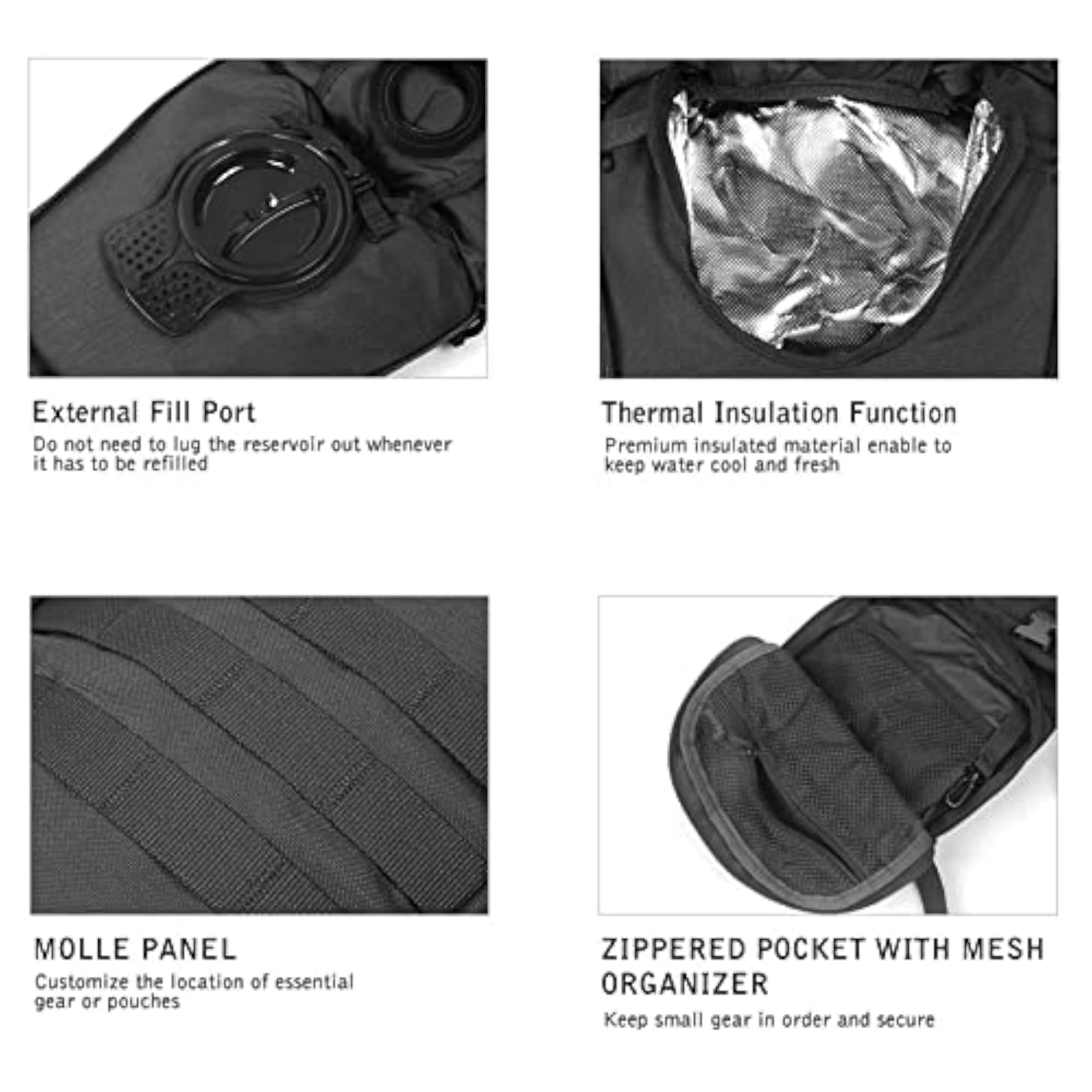 Hydration Backpack, Multi-Compartment