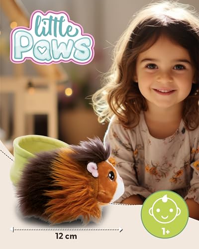 NICI Little Paws Meerschweinchen Kuscheltier 12cm Espresso-karamell im grünen Körbchen - Flauschiges Stofftier, Plüschtier zum Kuscheln, Spielen und Liebhaben - 61334