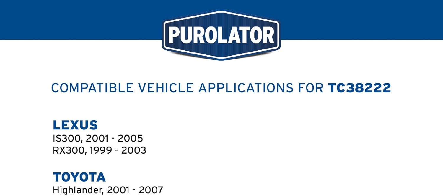 Purolator TC38222 PurolatorTECH Cabin Air Filter Compatible With 2001-2007 Toyota Highlander, 1999-2003 Lexus RX300 and 2001-2005 Lexus IS300 (Pack of 3)