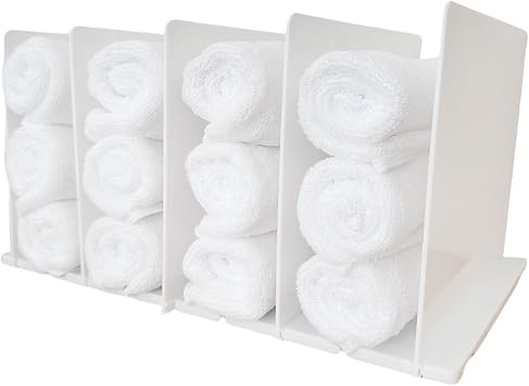 Towel Organizer for ClosetBathroom & Cabinet Under Sink Towel Storage, 16.4 Beach & Hand Towels and wash Cloths Holder Space Saving Closet Organizers and Storage