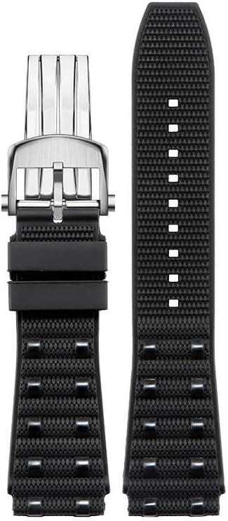Rubber watch strap for BREITLING Chronomat B01 Silicone watchband with convex buckle