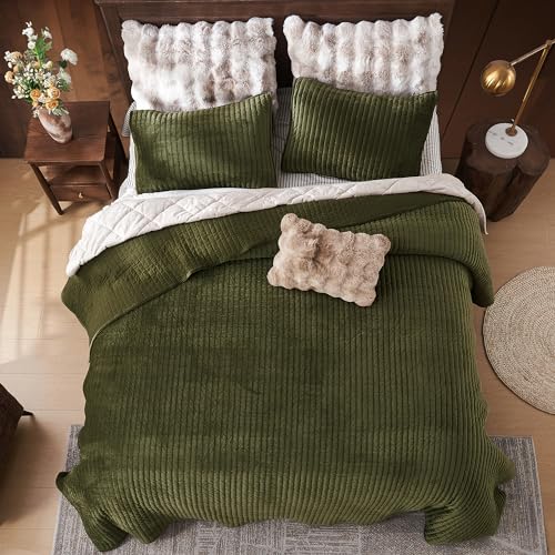 Shalala New York Y21021 Shalala Velvet Quilt King Size,Striped Bedding Set,Lightweight Velvet Comforter,Luxurious Cozy Bedspread And Coverlet thumb #4