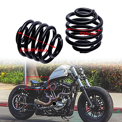 Image of 2 Inch Black Motorcycle Barrel Coiled Solo Seat Spring Bracket Hardware Mount Kit For Bobber Chopper Custom