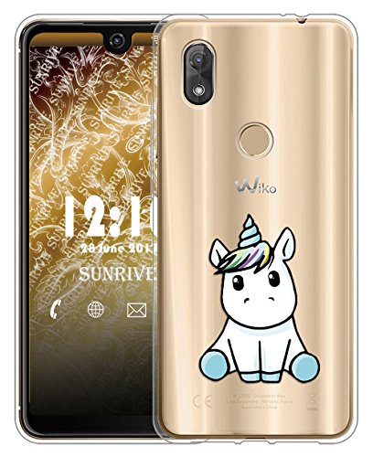 Sunrive Coque pour Wiko View2, Silicone Étui Housse Protecteur Souple TPU Gel Transparent Back Case(TPU Licorne 3)+ Stylet OFFERTS