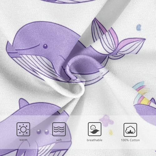 Cute Light Purple Boys' Underwear Cotton Whales Boys Briefs Soft Toddler Underwear 2T3