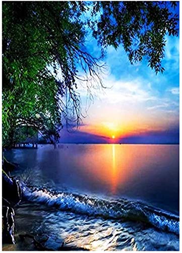 LIK 5D Diamant Painting Bilder Full Groß Diamond Painting DIY Diamant Malerei Cross Stitch Stickerei Kunsthandwerk Set für Erwachsene Kinder Landschaft Wanddekoration für Zimmer Haus Büro 30×40cm Cover