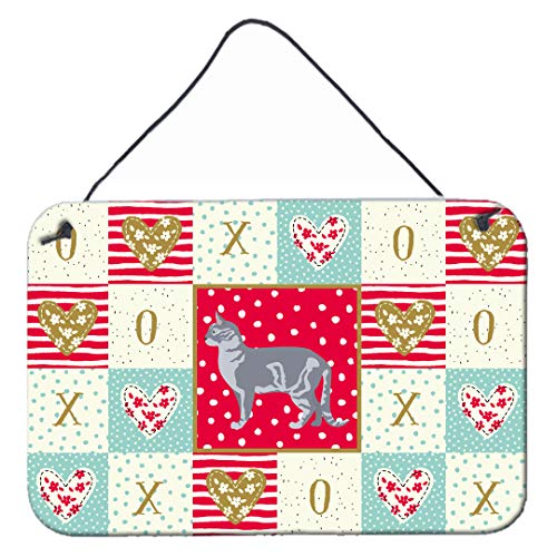 Caroline's Treasures CK5557DS812 Australian Mist #2 Cat Love Wall or Door Hanging Prints, Red Aluminum Metal Sign Kitchen Wall Bar Bathroom Plaque Home Decor, 8x12, Multicolor