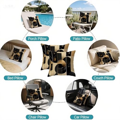 Housse de coussin vintage noire imperméable pour décorer le salon - 7