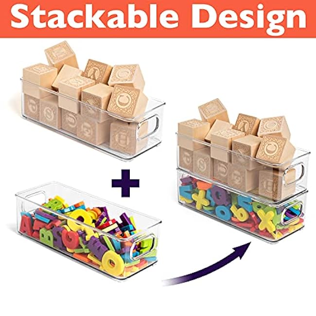ClearSpace Plastic Pantry Organization and Food Storage Bin ¨C Great Kitchen Organization and Kitchen Storage ¨C Fridge Organizer Bins¨C 8 Pack