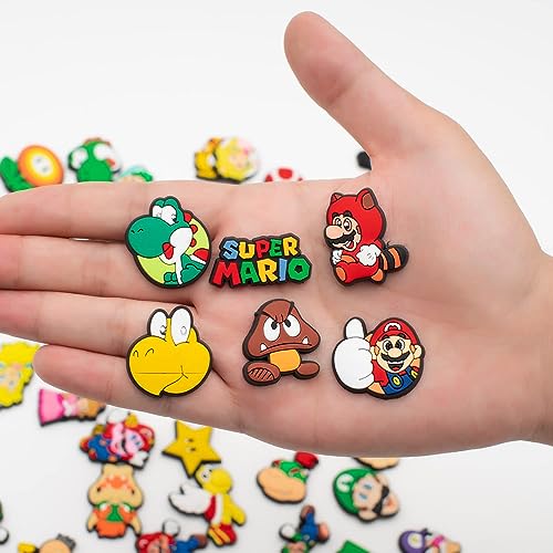 5-Star Compatible Ink 41Pcs Video Game Croc Charms For Boys Kids Cute Cartoon Croc Charms Pack Super Brothers Shoe Decoration Charms Croc Pins Cartoon Charms For Croc Clogs Slides Slippers Croc Accessories #TOP1