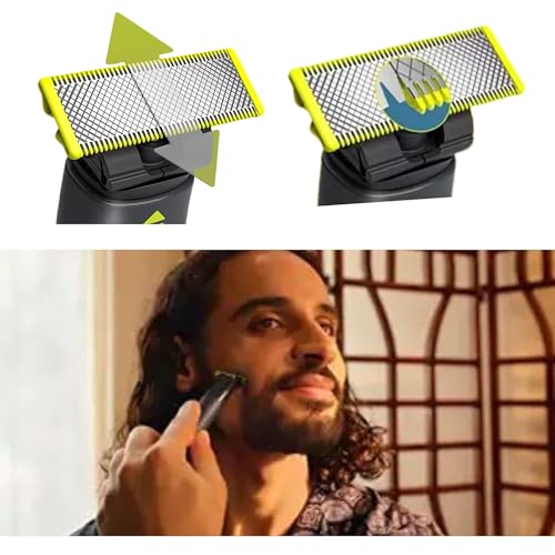 Image of Philips OneBlade Face Hybrid Electric Beard Trimmer & Shaver, Trim Edge & Shave Any Length, Dual-Sided Blade, Waterproof, USB Charging, Includes 2 Stubble Combs (1mm & 3mm)