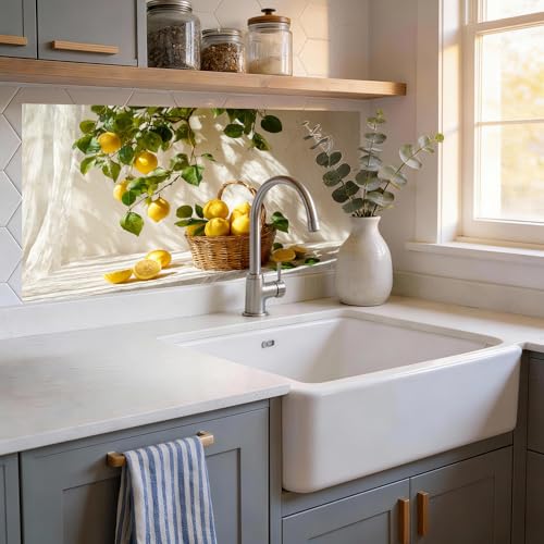 Image of Lemon Tree Basket Kitchen Backsplash Peel and Stick, 30x16 in