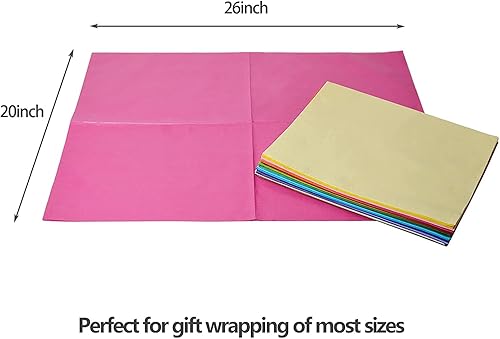 Miniatura 2 de Papel de seda para bolsas de regalo, 150 hojas de 30 colores surtidos a granel para envoltura de regalos, papel de seda artístico de 20 x 26