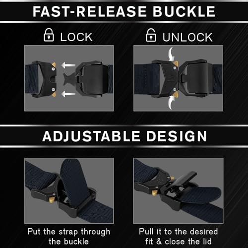Image of TECEUM Tactical Belt - Heavy-Duty & Quick Release - Military, Work, Rigger, Duty & Utility Belt for Men