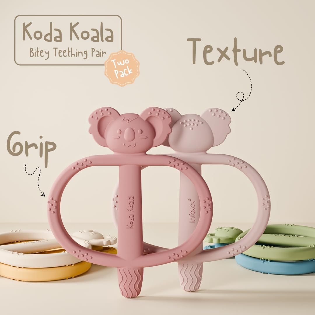 Infatot® Silicone Teething Toys for Baby 2 Pack Koda Koala Bitey, BPA Free Teether for Newborn Infant & Toddler - Image 3