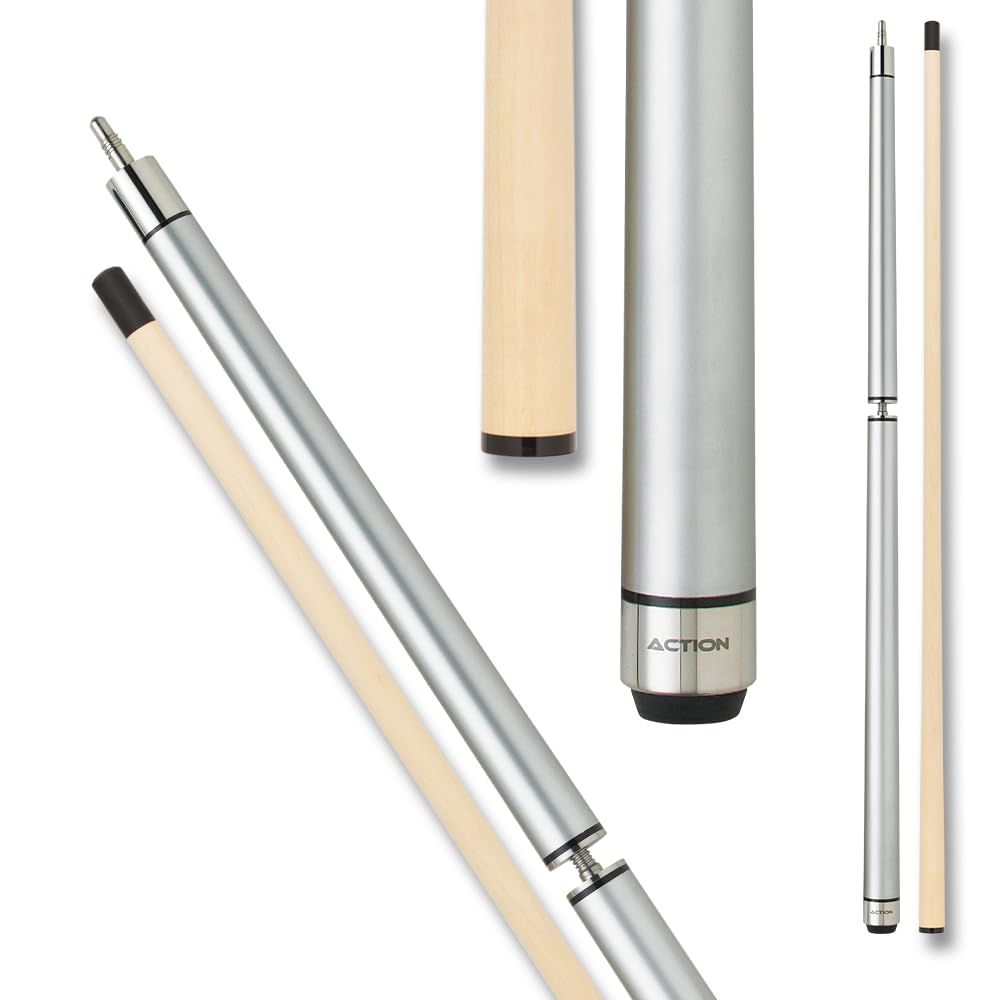 Action Break Jump Billiards Pool Cue Stick – Silver – 18oz