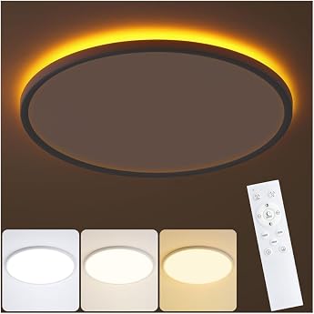 Dimmable Ceiling Light LED Ceiling Light 49 cm 45 W with 1800 K Night Light 3000K-6500K Round Dimmable Ceiling Light with Remote Control for Living Room Bedroom Childrens Room White [Energy Class E]