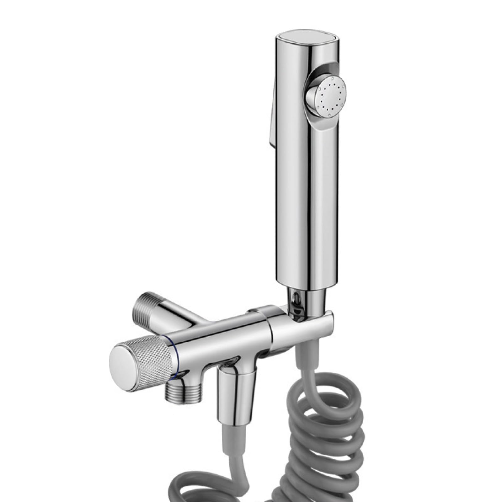 Set Di Doccetta per Bidet Cromato Kit Spruzzatore WC Montaggio A Parete In Ottone | Doppia Uscita Adatta per La Pulizia Del Bagno E Degli Animali Domestici