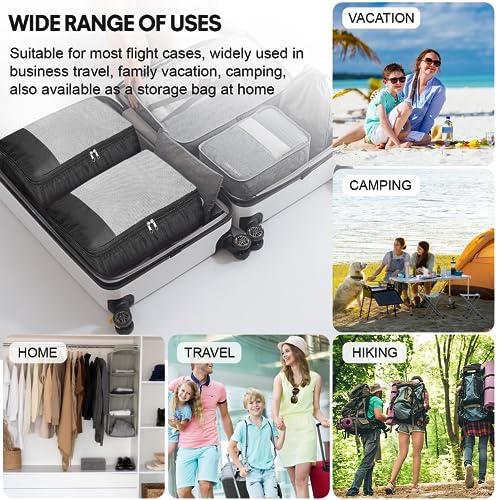 Koffer Organizer Groß Kofferorganizer Kleidertaschen Set Koffer Organizer Set 4 Stück Travel Essentials Reisen Organizer Tasche Packtaschen Kofferorganizer Reise Würfel für Urlaub Reisen Schwarz