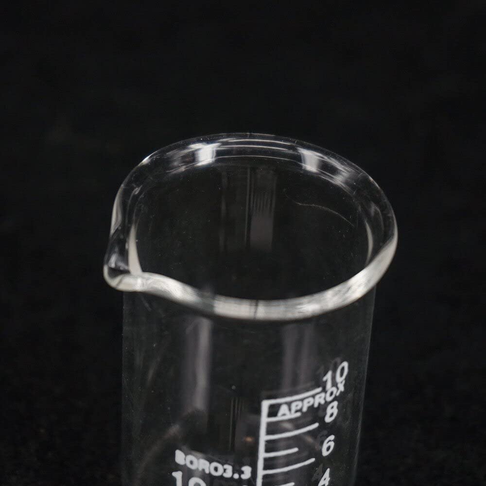 Vaso de precipitados Experimental 10 Uds 10ML Vaso de precipitados de Forma Baja Laboratorio de química G3.3 Laboratorio Pesado de Vidrio de borosilicato, horneado