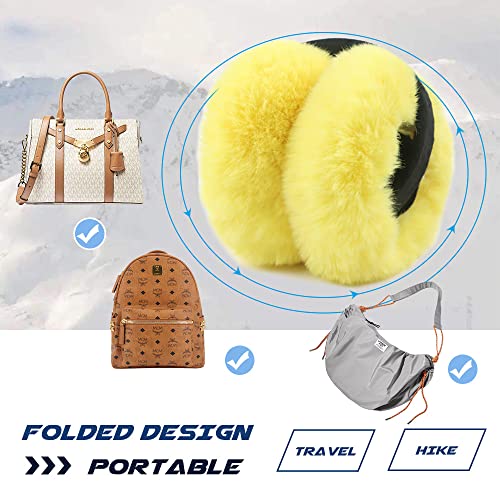 Peecabe Winter Women Earmuffs Faux Fur Girls Ear Muffs Warm Unisex Kids Ear Covers Foldable Outdoor Boys Ear Warmers For Women (Yellow) #TOP3