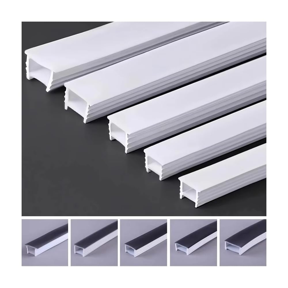 3 Meter flexible Silikonhülle for WS2812 LED-Streifen – weiche Neonröhre (milchig weiß/schwarz), 1 Stück(White,F0808)