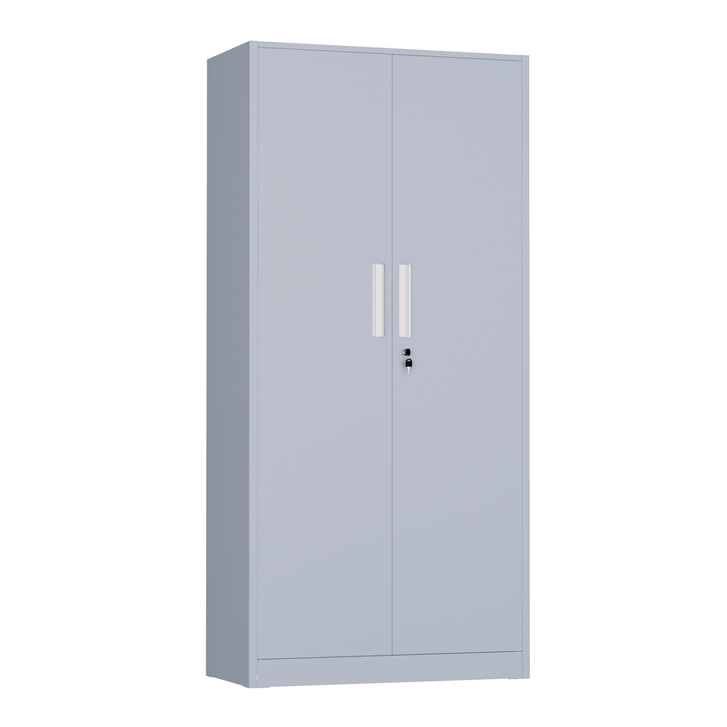 INTERGREAT Metal Storage Cabinet, 72" H Lockable Steel Cabinets with Locking Doors, Storage Locker with Adjustable Shelves for Office, Home, Garage, Gym, School (Cement Grey)