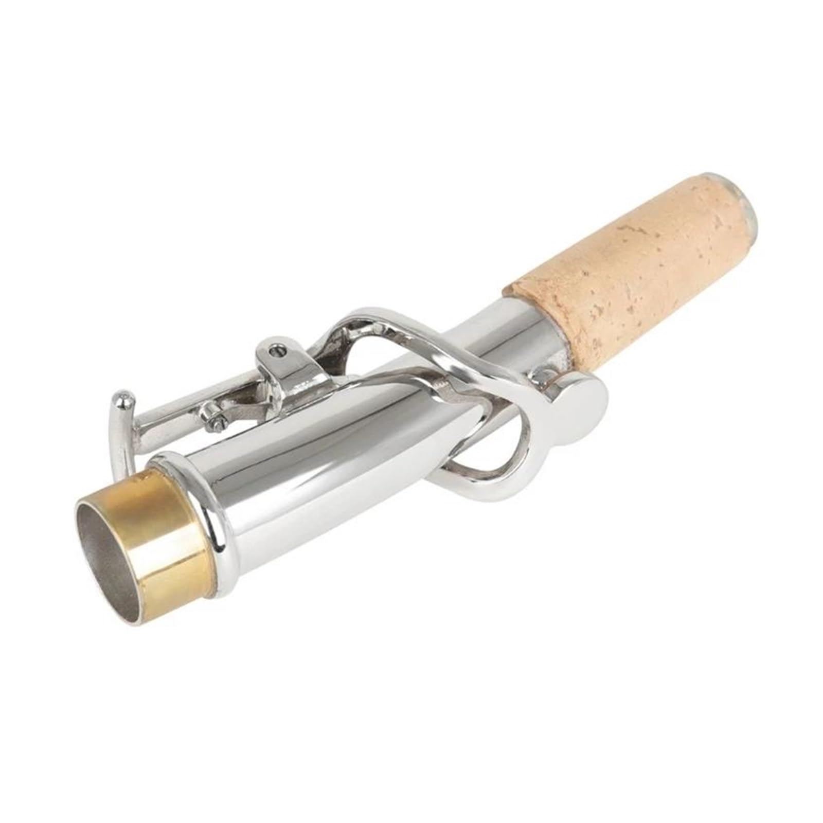 Akcesoria do saksofonu 2 Szt. Szyja Saksofonu Prosta I Zakrzywiona Szyja Saksofon Sopranowy Mosiężny Ustnik Instrumenty Akcesoria Saksofonowe (Color : Silver)