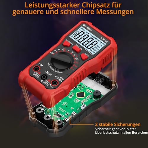 Neoteck Digital Multimeter Voltmeter 2000 Zähler Spannungsprüfer AC/DC Strom Spannung Widerstand...