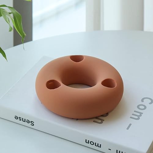 Miniatura 6 de Koyal Wholesale Portavelas decorativos geométricos modernos de cerámica, juego de 3, decoración del hogar, centro de mesa de boda, sala de estar,