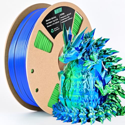 NEOTRY Silk Dual Colour PLA Filament 1.75mm 1kg, Multicolor 3D Printer Filament, Filament 3D Printing Materials for Most