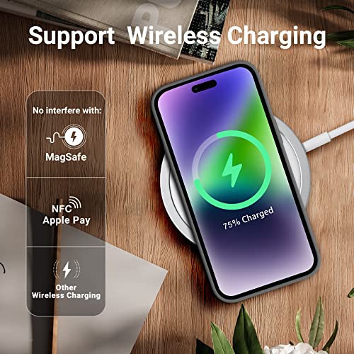 Aotesier Iphone 13 Pro Phone Case,Liquid Silicone Ultra Slim Shockproof Protection Phone Case With [Soft Anti-Scratch Microfiber Lining] 6.1 Inch（Space Grey） #TOP3