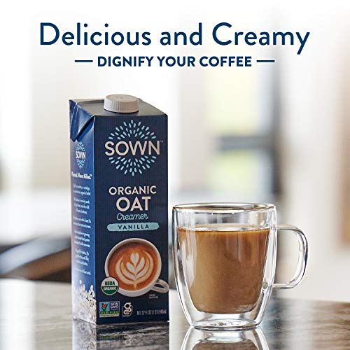 Sown Organic Oat Creamer Vanilla - Barista Oat Milk Non Dairy Coffee Creamer - Plant Based, Dairy-Free, Vegan, Gluten-Free, Non-Gmo, Shelf Stable - 32Oz (Pack Of 3) #TOP2