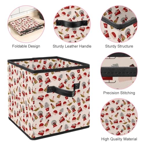Boîte de rangement pliable rouge traîneau de Noël pour cadeaux - 5