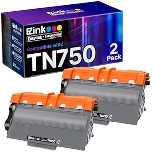 E-Z Ink Compatible Toner Cartridge Replacement for Brother TN750 TN-750 TN720 TN-720 to Use with HL-5450DN HL-5470DW HL-6180DW MFC-8710DW MFC-8910DW MFC-8950DW (Black, High Yield, 2-Pack)