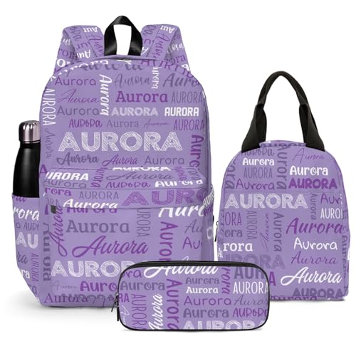 Custom Girls Boys Kids Backpack with Name,Personalized Backpacks/Lunch Box/Pencil Case, Waterproof | Lightweight -16.8 In