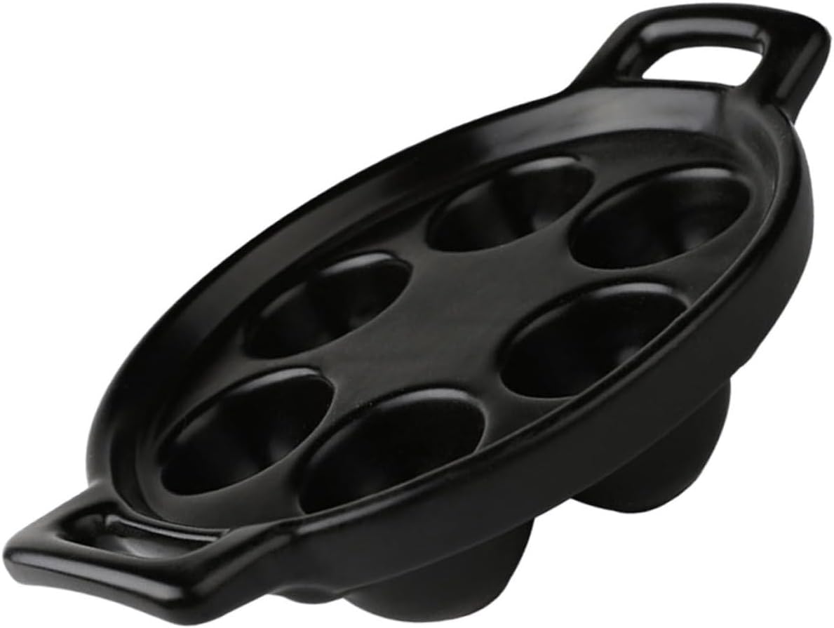 Cabilock Escargot Baking Dish Handles Ceramic Snail Plate for Appetizers Round Escargot Dish for Home and Restaurant Use