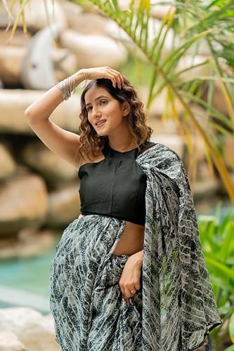 Image of MIRCHI FASHION Saree for Woman Chiffon Shibori Printed | Lightweight Regular Use and Professional Office Sari with Blouse Piece