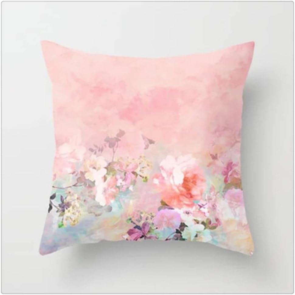 Rose Gold Pillowcase Polyester Peachskin Pillow Case Home Sofa Throw Pillow Cover Short Plush Velvet Bed Decoration(Style F)