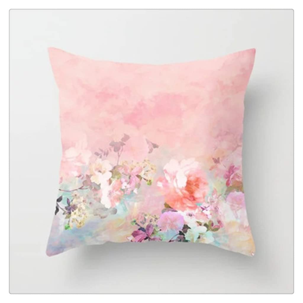 MFJGHU Rose Gold Pillowcase Polyester Peachskin Pillow Case Home Sofa Throw Cover Short Plush Velvet Bed Decoration(Style F)