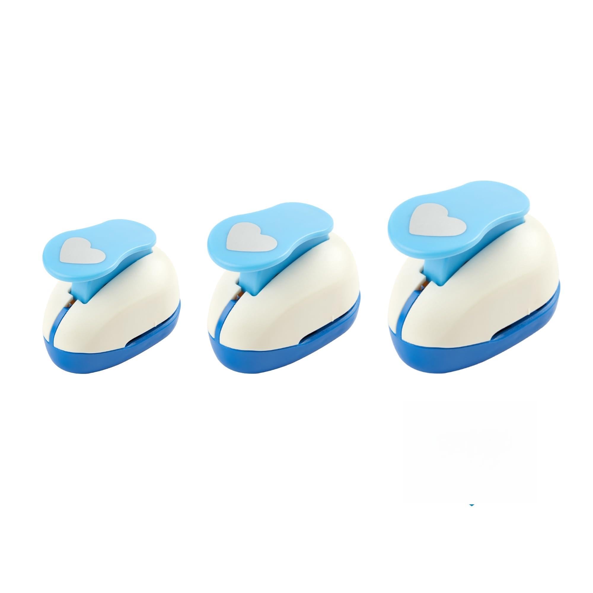 3/8+5/8+1 Heart Punch Heart Cutter Tool Valentine's Day Handmade Paper Craft Lever Punches for Paper Crafts DIY Handmade Crafting Scrapbooking,
