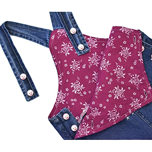 Peacolate 6M-3Jahre Baby Mädchen Denim Latzhose Stickerei Sterne Latzhose Jeans Overall (12-18Monate, Fee)