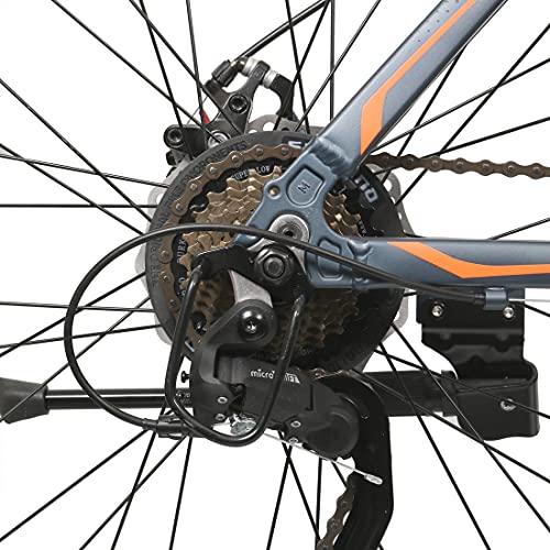 Image of Vector X Viva Speedo Vb-3732 27.5T 21 Speed Dual Disc Mountain Bike (Grey-Orange)