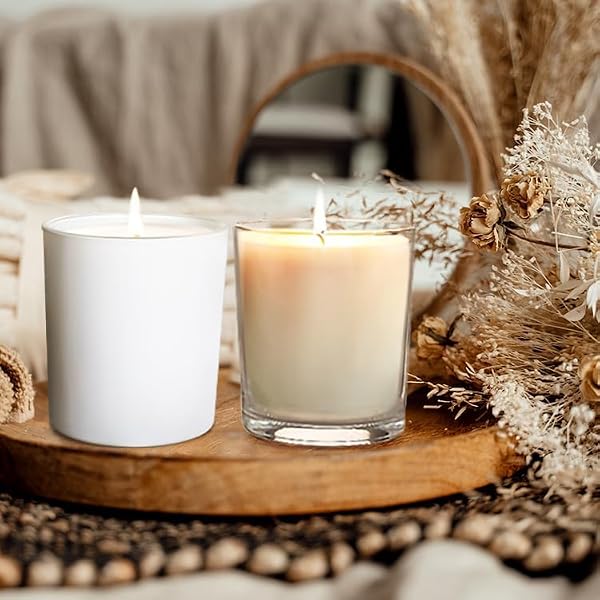 SHOWIN Thick Candle Jars for Making Candles 12 Pcs, 10 OZ Clear Empty Jars with Wood Lids for Candle Making, Sample Container by SHOWIN - Used condition - Image 7