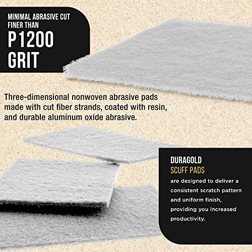 Image of Dura-Gold Premium 6 inch x 9 inch White Light Duty Scuff Pads, Box of 10 - Final Scuffing, Scouring, Cleaning, Cleansing Surfaces, Preparation - Automotive Paint Clearcoat Blending, Auto Body, Woodworking