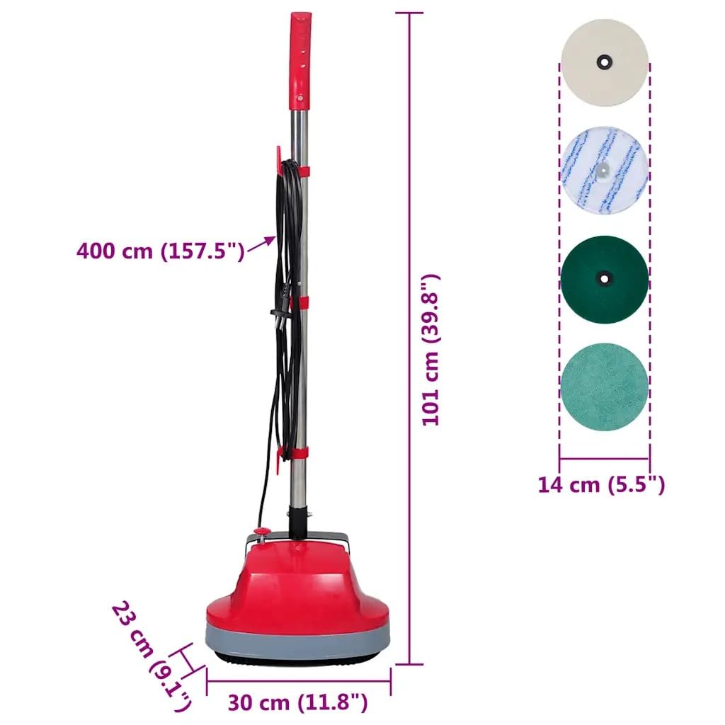 Macchina Lavaggio e Lucidatura Pavimenti 5 in 1 – Doppia Testina 400 RPM, Leggera (3,2 kg), per Parquet, Marmo, Moquette – Lucidatrice & Pulitrice con 6 Accessori, 230V