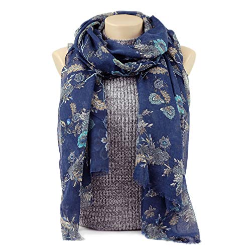 MIMOSITO Scarfs for Women Lightweight Floral Flower Fashion Wrap Shawl Fall Winter2