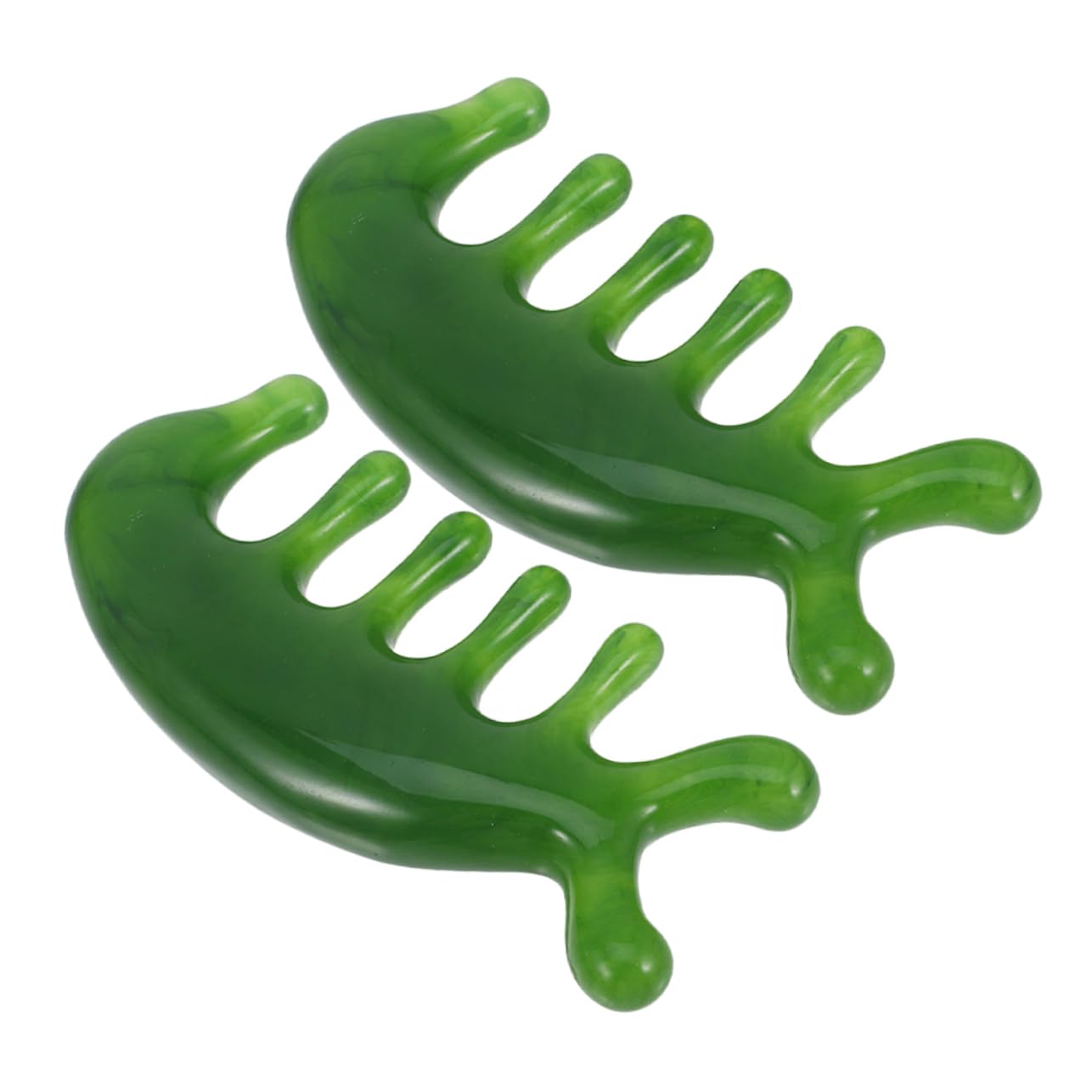 Peine De Masaje Del Cuero Cabelludo Para Piel Básico Peine De Masajes Peine De Dientes Anchos Masajeador De Cuero Cabelludo Rascador De Cabeza Jade Verde 2 Piezas X 4