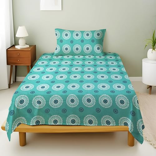 Image of Weave & Decor Cotton Bedsheet for Single Bed 90x60 Inches Soft and Breathable, Includes 1 Pillow Cover 20x30 Inches
