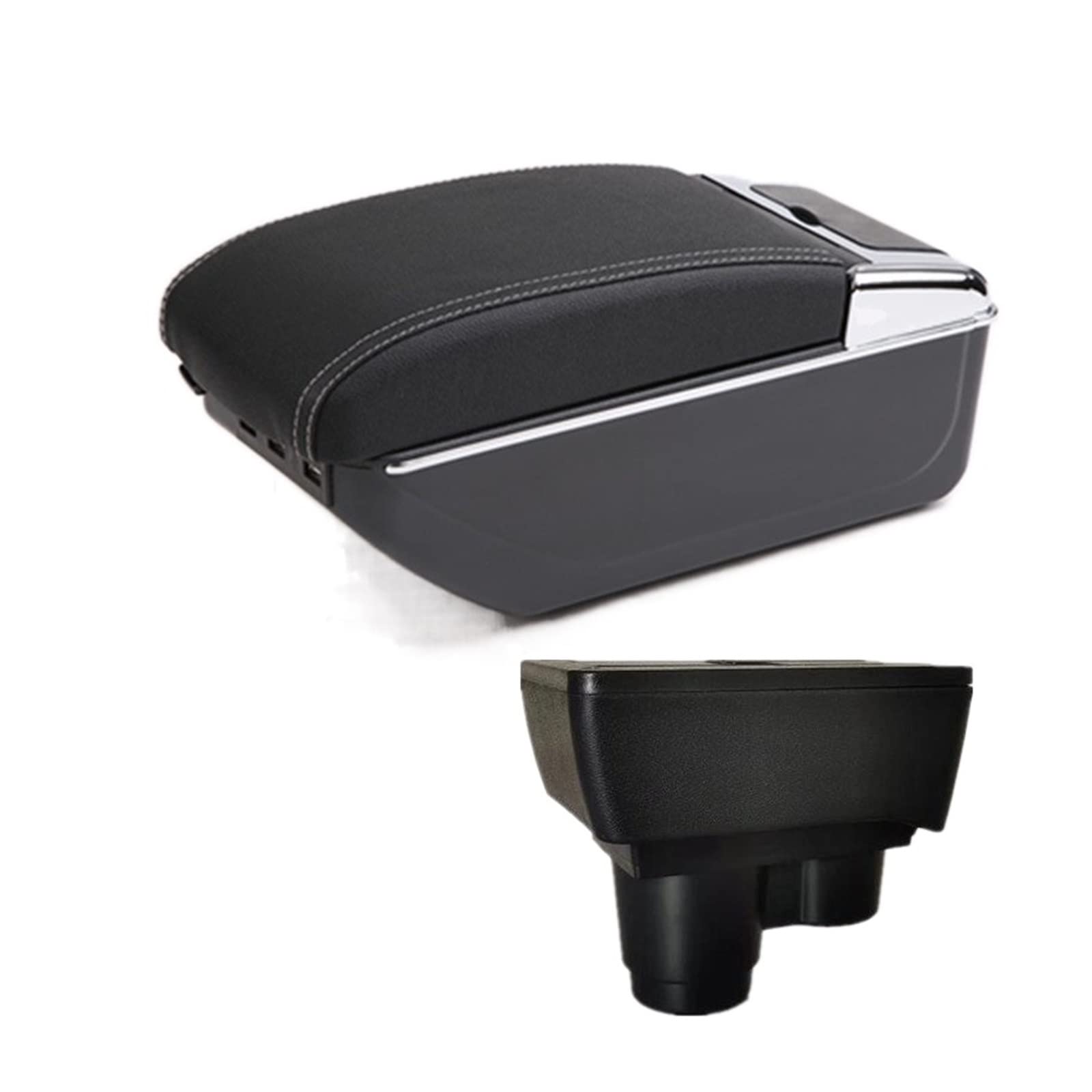 Baiqimv For Renault For Dacia For Duster 2 3 Car Armrest Box Central Console Storage Box USB Car Accessories 2018-2022(D3 7USB)